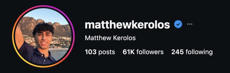 matthewkerolos — 61K followers